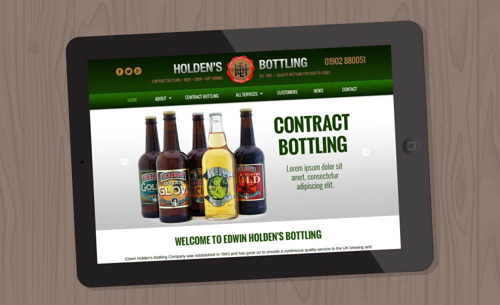 Holdens Bottling cms website Dudley