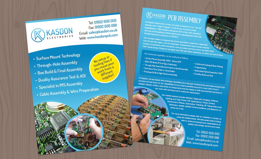 Kasdon A4 leaflet design and print
