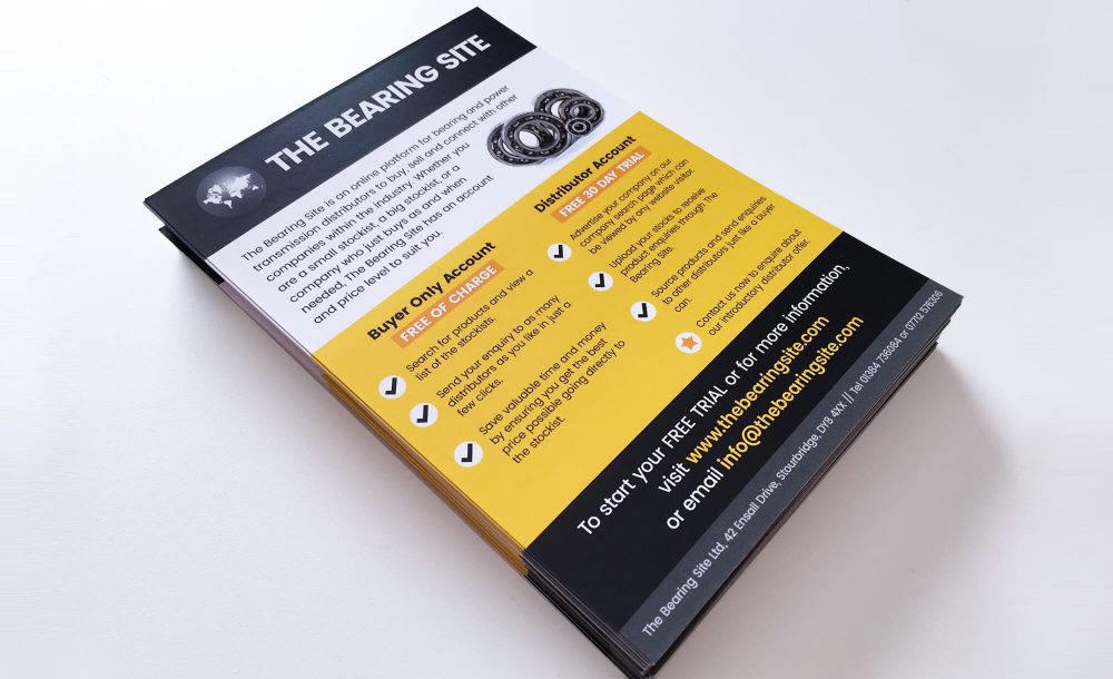 bearing site a5 flyers design