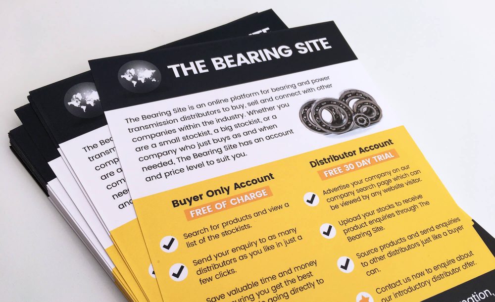 bearing site a5 flyers design