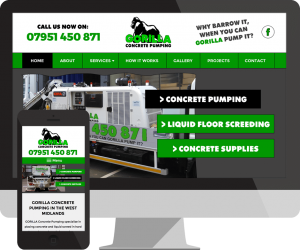 Gorilla Concrete Pumping website