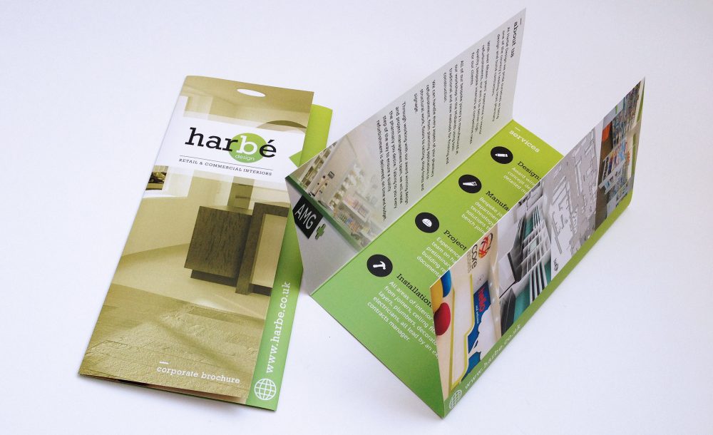 Harbe Design trifold leaflets