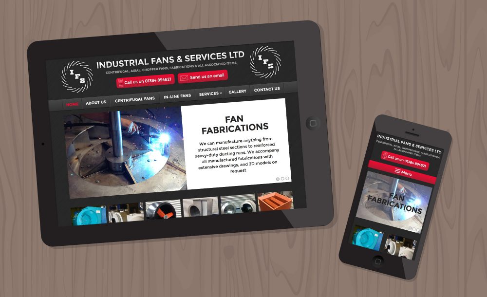 Industrial Fans mobile website Lye