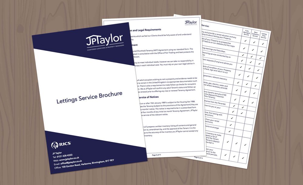 JPT brochure design Harborne