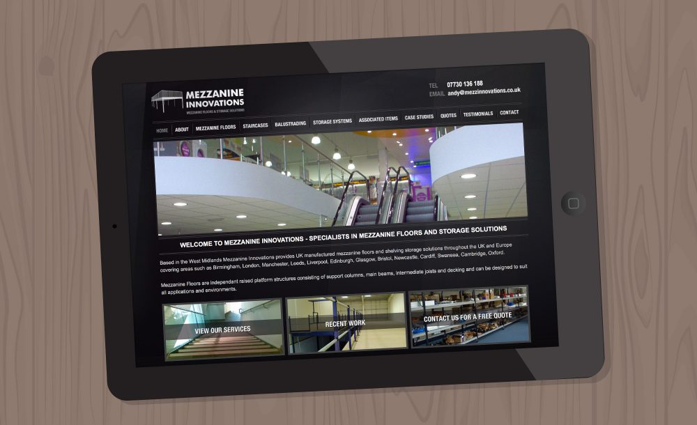 Mezzanine Innovations website West Midlands