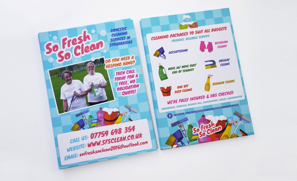 So Fresh So Clean leaflets design print Stourbridge